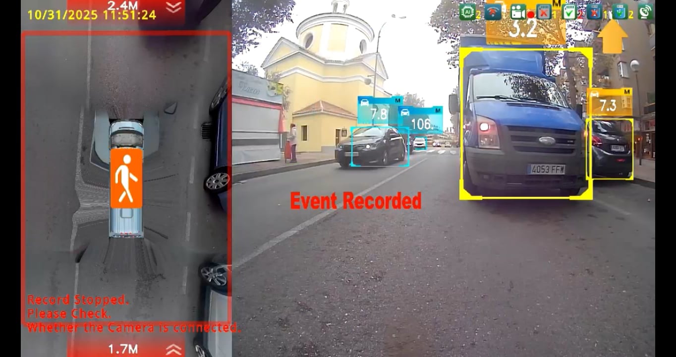 Demo de Calculo de distancias en tiempo real - Sistema ADAS Vision360IA